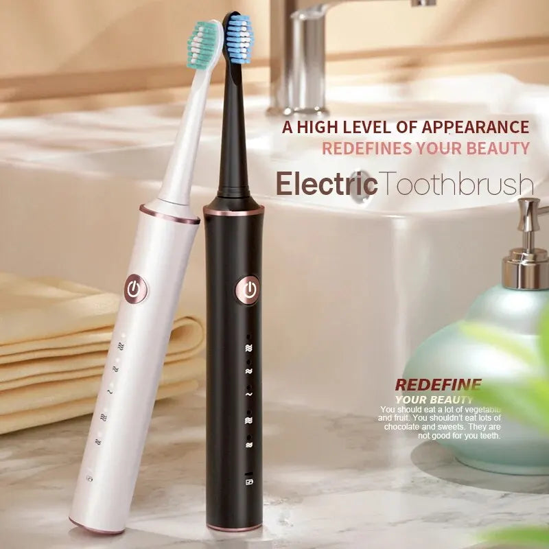 New N100 Sonic Electric Toothbrush Adult Timer Brush 6 Mode USB Charger