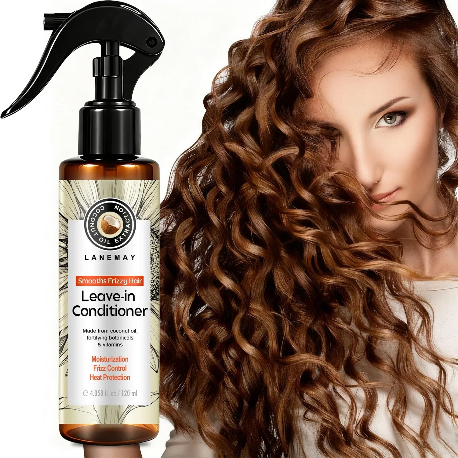 Coconut oil Leave-in Conditioner Moisturizing anti-frizz spray Deeply