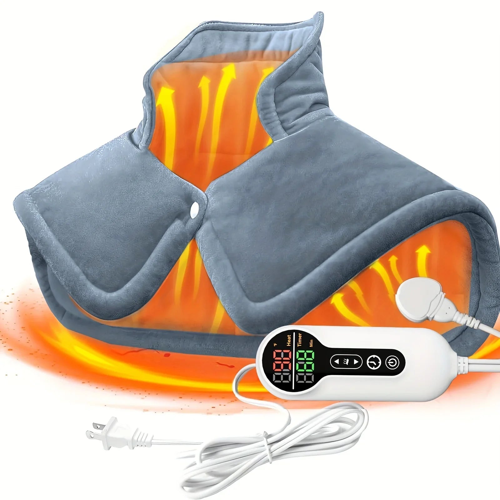 Neck & Shoulder Electric Heating Pad - Weighted 6 Heat  4 Timers Auto-Off
