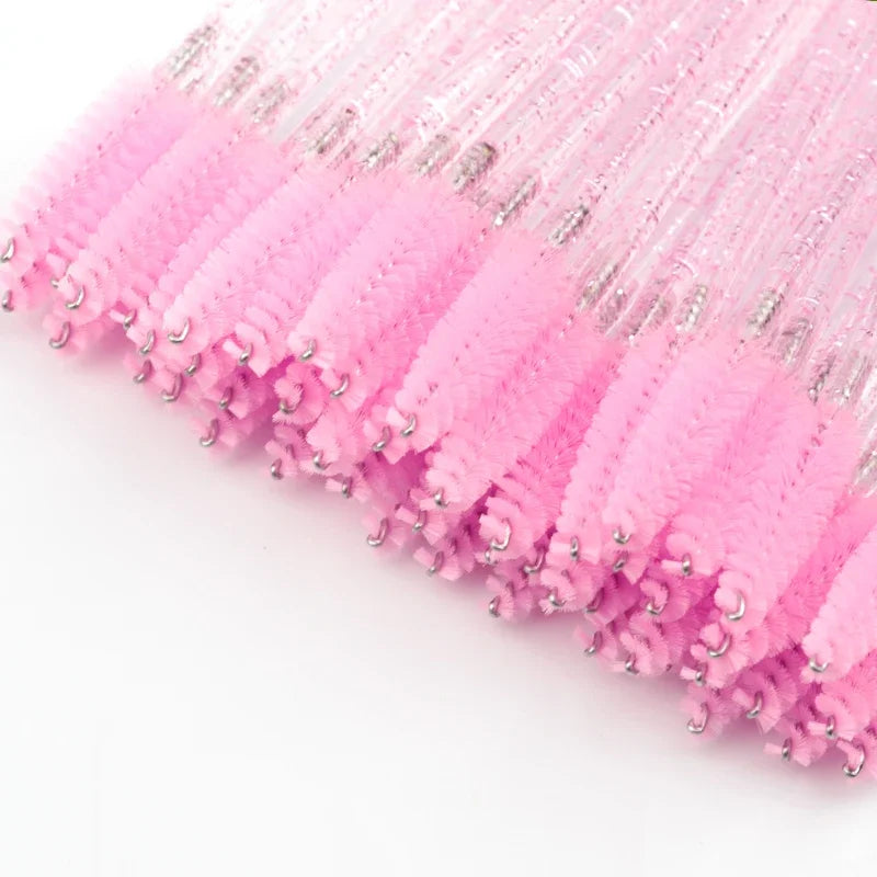 Makeup Brushes Pink Crystal Eyelashes Brush Reusable Fake Lashes Extension